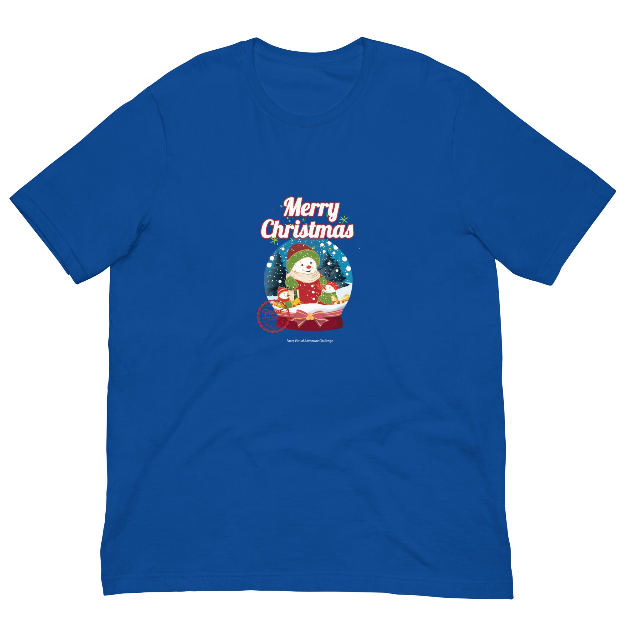 Merry Christmas Snowman Virtual Races Unisex t-shirt